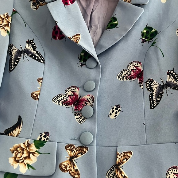 Visage Royal Vintage Butterfly Ladybug Insect Beetle Floral Blazer | Size 4 - Picture 2 of 5